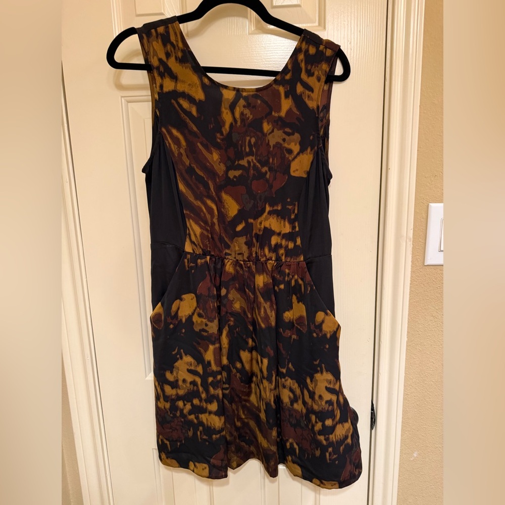 Silence + Noise Black and Brown Mini Dress